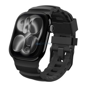 SPIGEN WBS2 pótszíj (egyedi méret, nagy, szilikon, állítható) FEKETE Apple Watch Series 5 44mm, Watch Series 4 44mm, Watch Series 3 42mm