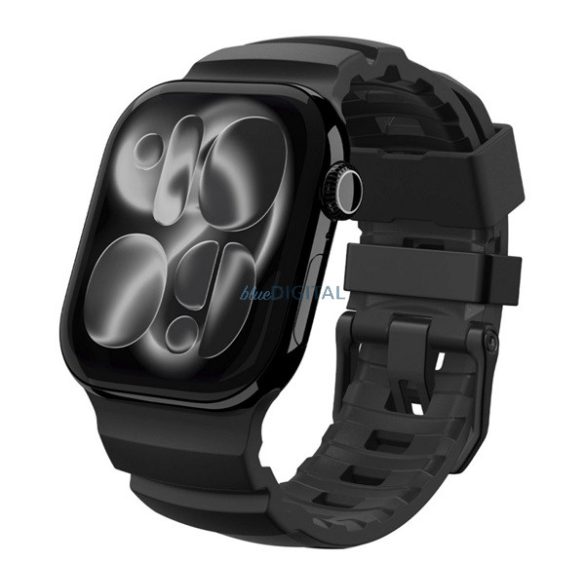 SPIGEN WBS2 pótszíj (egyedi méret, nagy, szilikon, állítható) FEKETE Apple Watch Series 5 44mm, Watch Series 4 44mm, Watch Series 3 42mm