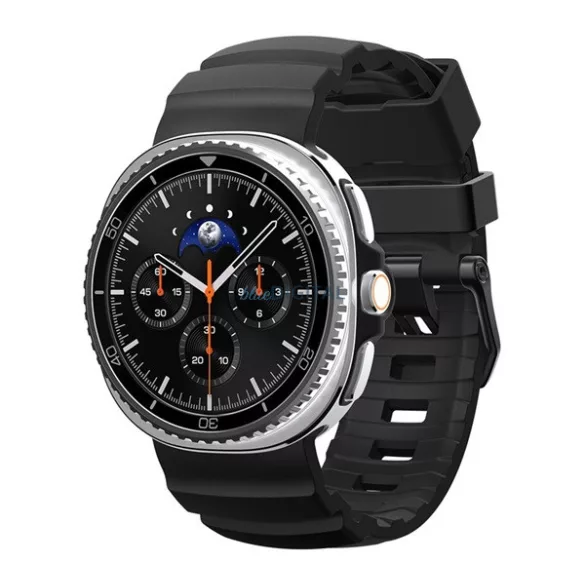 SPIGEN WBS2 pótszíj (egyedi méret, szilikon, állítható) FEKETE Samsung Galaxy Watch 8 40mm (SM-L320), Galaxy Watch 8 44mm (SM-L330), Galaxy Watch 8 Classic eSIM 46mm (SM-L505)