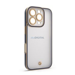   Szilikon telefonvédő (ütésállóság, matt, műanyag hátlap, kameravédő) ARANY/SÖTÉTKÉK Apple iPhone 16 Pro