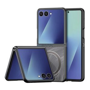 DUX DUCIS YIND szilikon telefonvédő (ütésállóság, kameravédő, matt) FEKETE Samsung Galaxy Z Flip7 (SM-F766)