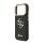 GUESS GRAINED BIG 4G & STAND CAMERA szilikon telefonvédő (műanyag hátlap, ECO bőr hatású hátlap, kitámasztó) FEKETE Apple iPhone 17 Pro Max
