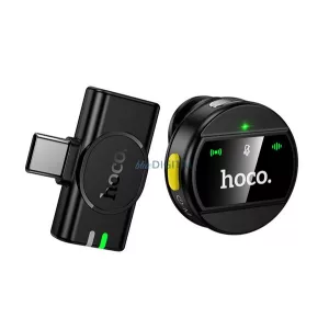 HOCO L21 bluetooth mikrofon (Type-C, LAVALIER csíptethető, zajszűrő) FEKETE