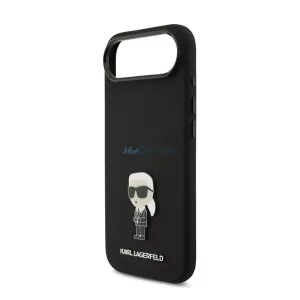 KARL LAGERFELD LIQUID SILICONE METAL IKONIK CASE szilikon telefonvédő (ütésállóság, kameravédő) FEKETE Apple iPhone Air
