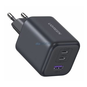 UGREEN X527 hálózati töltő USB+2 Type-C aljzat (45W, GaN, gyorstöltő) SÖTÉTSZÜRKE