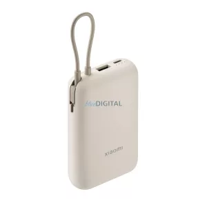 XIAOMI vésztöltő USB+Type-C aljzat (10000mAh, 22.5W, gyorstöltő + fix Type-C kábel) BÉZS