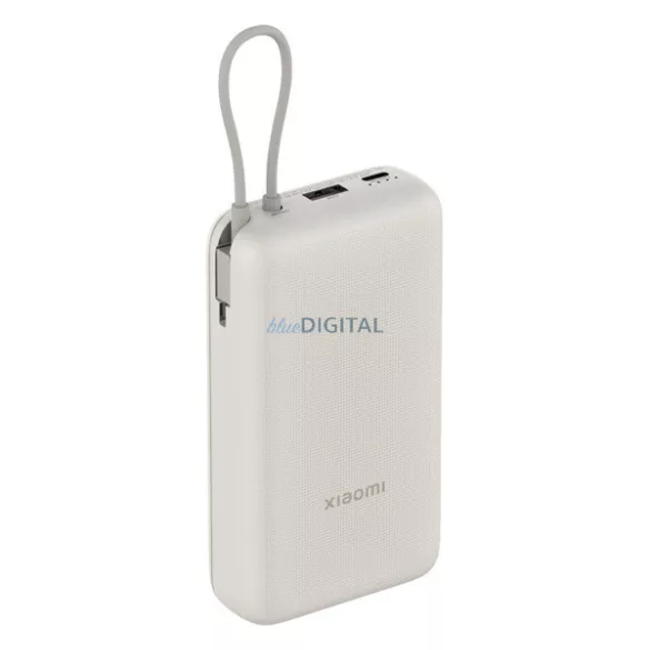 XIAOMI vésztöltő USB+Type-C aljzat (20000mAh, 33W, gyorstöltő + fix Type-C kábel) BÉZS