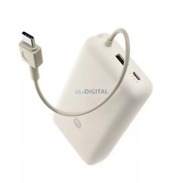 XIAOMI vésztöltő USB+Type-C aljzat (20000mAh, 33W, gyorstöltő + fix Type-C kábel) BÉZS