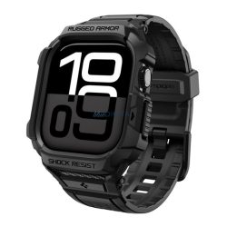   SPIGEN RUGGED ARMOR PRO 2 pótszíj (egyedi méret, kicsi, szilikon, ütésállóság + szilikon keret) FEKETE Apple Watch Series 5 40mm, Watch Series 4 40mm, Watch Series 3 38mm