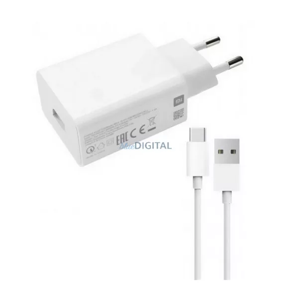 XIAOMI hálózati töltő USB aljzat (15W + Type-C kábel) FEHÉR