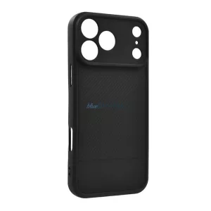 Szilikon telefonvédő (ütésállóság, kameravédő, karbon minta) FEKETE Apple iPhone 17 Pro