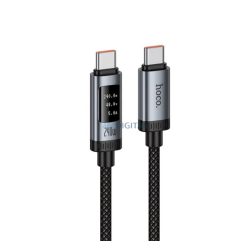   HOCO U148 adatkábel (USB - Type-C, 240W, PD gyorstöltő, LED kijelző, 120cm) FEKETE
