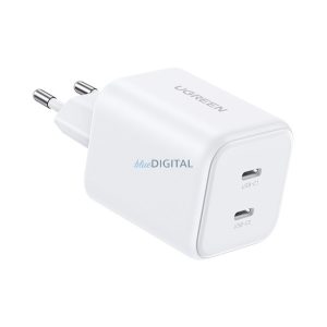 UGREEN X526 hálózati töltő 2 Type-C aljzat (45W, GaN, gyorstöltő) FEHÉR