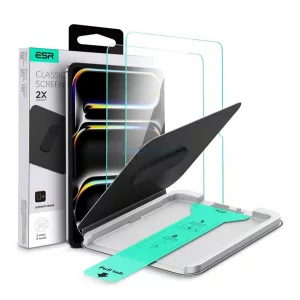 ESR ULTRAFIT képernyővédő üveg 2db (2.5D, 9H + segédkeret) ÁTLÁTSZÓ Apple IPAD Pro 13 (2025), IPAD Pro 13 (2024)