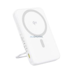   BASEUS PICOGO QI2 vésztöltő Type-C aljzat (5000mAh, 20W, PD gyorstöltő 3.0, LED jelzés, Qi2, kitámasztó) FEHÉR