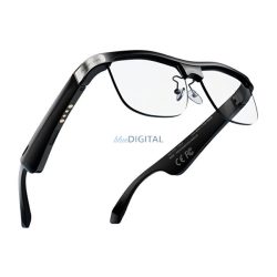   Okos szemüveg (v5.0, WIFI, kamera, zenelejátszás, hívásfogadás, AI fordító, ütésállóság, cseppálló) FEKETE