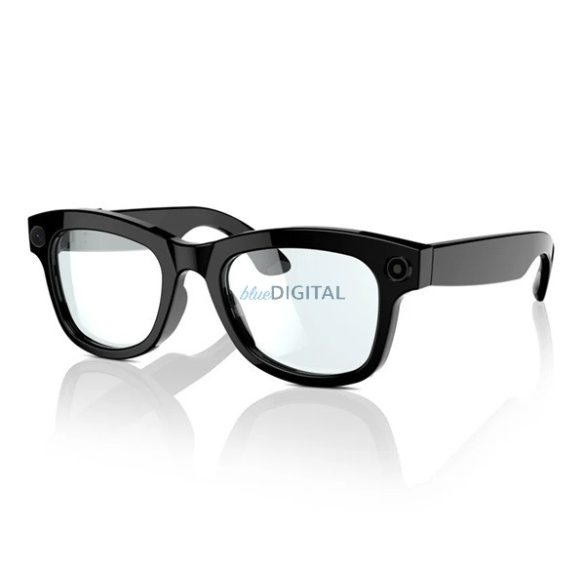 Okos szemüveg (v5.3, WIFI, kamera, zenelejátszás, hívásfogadás, AI fordító, cseppálló) FEKETE