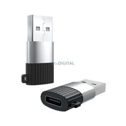   XO adapter (Type-C aljzat - USB 3.0, adatátvitel és töltés) FEKETE