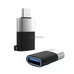   XO adapter (USB aljzat - Type-C, OTG) FEKETE Microsoft Lumia 950 XL, Huawei Nexus 6P, Sony Xperia X Compact (F5321)