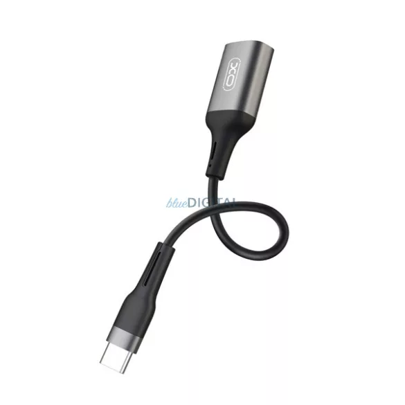 XO adapter kábel (USB aljzat - Type-C, adatátvitel és töltés, OTG, 15cm) FEKETE LG Nexus 5X (H791), HTC 10, Huawei Nova