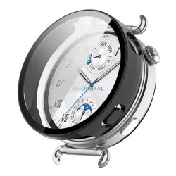   Műanyag keret (BUMPER, ütésállóság + kijelzővédő üveg) FEKETE Huawei Watch GT 6 41mm