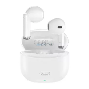 XO bluetooth fülhallgató SZTEREO (v5.3, TWS, mikrofon + töltőtok) FEHÉR