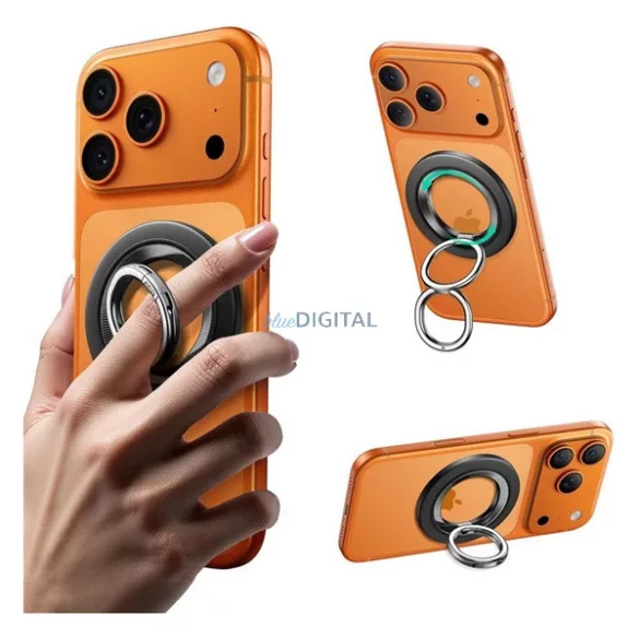 ESR telefontartó (360°, mágneses, kitámasztó) FEKETE