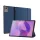 DUX DUCIS DOMO tok álló, bőr hatású (aktív FLIP, oldalra nyíló, TRIFOLD, asztali tartó, textil minta) SÖTÉTKÉK Lenovo Idea Tab (TB336ZU) 5G