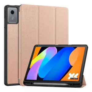 Tok álló, bőr hatású (aktív FLIP, oldalra nyíló, TRIFOLD, asztali tartó, ceruza tartó) ROZÉARANY Lenovo Idea Tab (TB336ZU) 5G