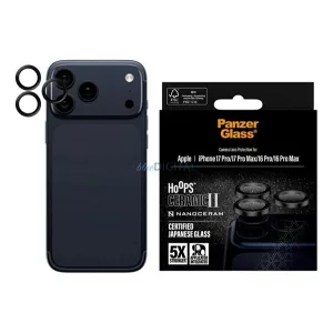PANZERGLASS HOOPS CERAMIC II kameravédő üveg (9H + segédkeret) FEKETE Apple iPhone 17 Pro Max, iPhone 17 Pro, iPhone 16 Pro Max