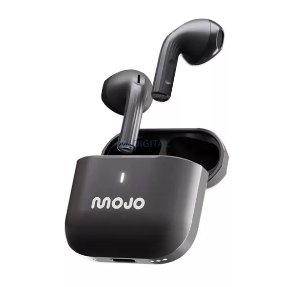 MOJO BLAZE STEEL bluetooth fülhallgató SZTEREO (v5.4, TWS, mikrofon, fémhatás + töltőtok) SÖTÉTSZÜRKE