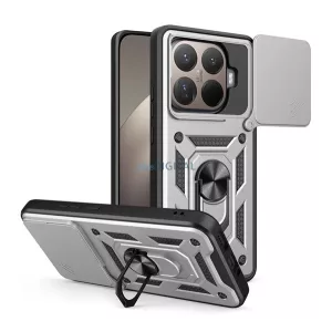 Defender szilikon telefonvédő (ütésállóság, tartógyűrű, kameravédő) EZÜST