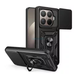   Defender szilikon telefonvédő (ütésállóság, tartógyűrű, kameravédő) FEKETE