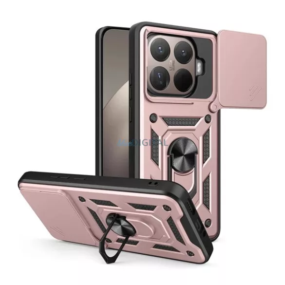Defender szilikon telefonvédő (ütésállóság, tartógyűrű, kameravédő) ROZÉARANY