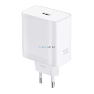 REALME SUPERVOOC hálózati töltő USB aljzat (80W, PD gyorstöltő) FEHÉR