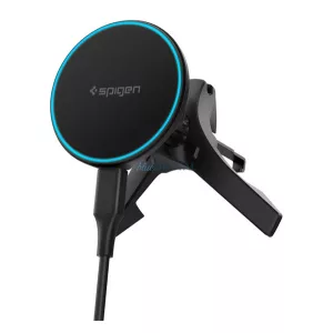 SPIGEN ESSENTIAL EV15MAQ autós tartó (szellőzőre, állítható, 15W, wireless, MagSafe) FEKETE