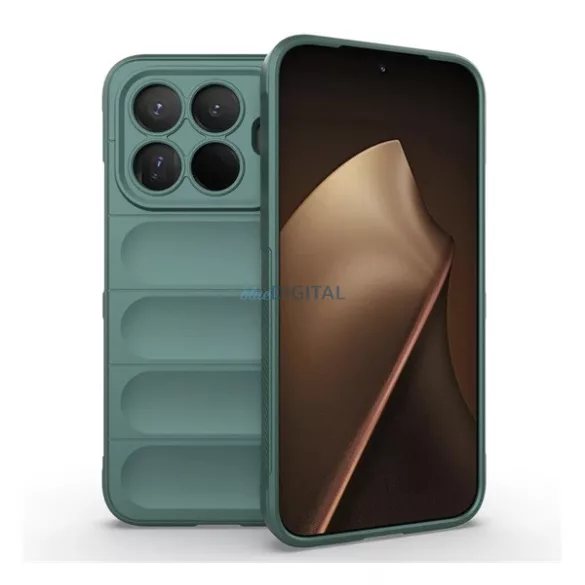 Szilikon telefonvédő (ütésállóság, kameravédő, 3D) SÖTÉTZÖLD