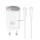 XO CE21 hálózati töltő USB+Type-C aljzat (30W, GaN, PD gyorstöltő + Type-C kábel) FEHÉR