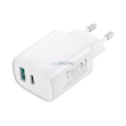   XO CE29 hálózati töltő USB+Type-C aljzat (20W, PD gyorstöltő) FEHÉR