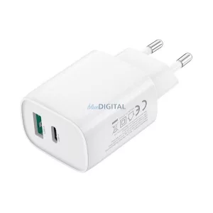 XO CE29 hálózati töltő USB+Type-C aljzat (20W, PD gyorstöltő) FEHÉR