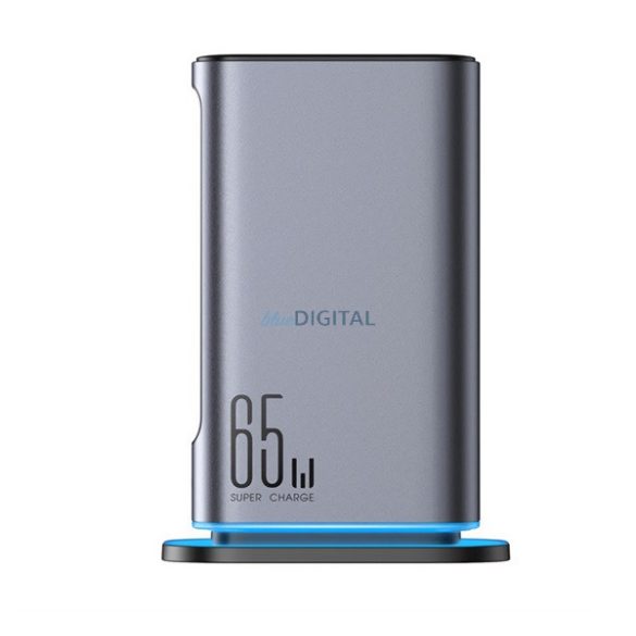 JOYROOM JR-TCM02 hálózati töltő 2 USB+4 Type-C aljzat (65W, GaN, PD gyorstöltő) SÖTÉTSZÜRKE