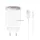 XO CE19 hálózati töltő USB aljzat (18W, PD gyorstöltő + microUSB kábel) FEHÉR