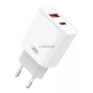 XO CE12 hálózati töltő USB+Type-C aljzat (20W, PD gyorstöltő) FEHÉR