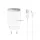 XO CE19 hálózati töltő USB aljzat (18W, PD gyorstöltő + Type-C kábel) FEHÉR