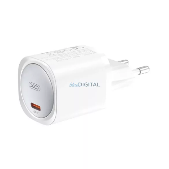 XO CE20 hálózati töltő Type-C aljzat (30W, GaN, PD gyorstöltő) FEHÉR