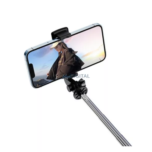 XO SS09 szelfibot (univerzális, 360°, állítható, bluetooth távkioldó, 64cm, 4.2-6.7" méret) FEKETE