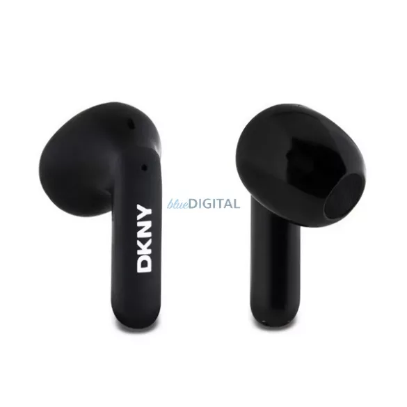 DKNY SATINY FINISH bluetooth fülhallgató SZTEREO (v5.3, TWS, mikrofon, zajszűrő + töltőtok) FEKETE