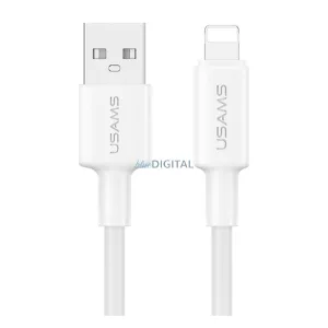 USAMS U90 adatkábel (USB - lightning, 2.4A, gyorstöltő, 100cm) FEHÉR Apple IPAD (3rd Generation), iPhone SE 2 (2020), iPhone 12 mini