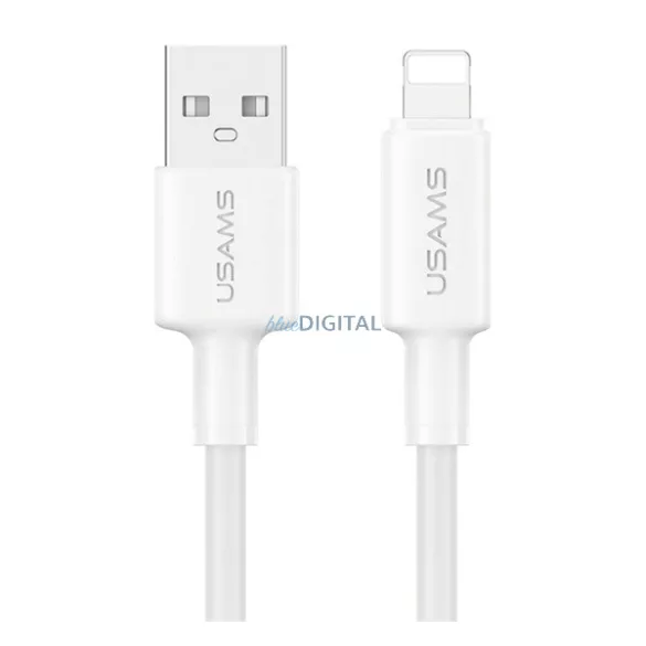USAMS U90 adatkábel (USB - lightning, 2.4A, gyorstöltő, 100cm) FEHÉR Apple IPAD (3rd Generation), iPhone SE 2 (2020), iPhone 12 mini
