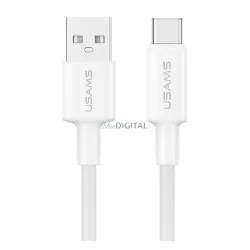   USAMS U90 adatkábel (USB - Type-C, 3A, gyorstöltő, 100cm) FEHÉR